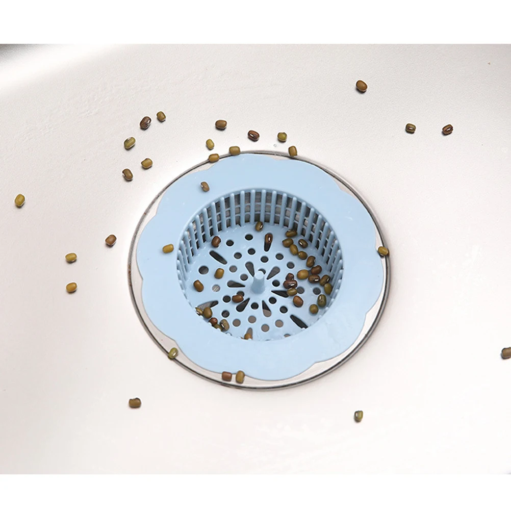 

Kitchen Sink Filter Blue Flower Type Handle Design Anti-Clogging Hair Catcher Residue Catcher Easy Clean Anti-Blocking Filter