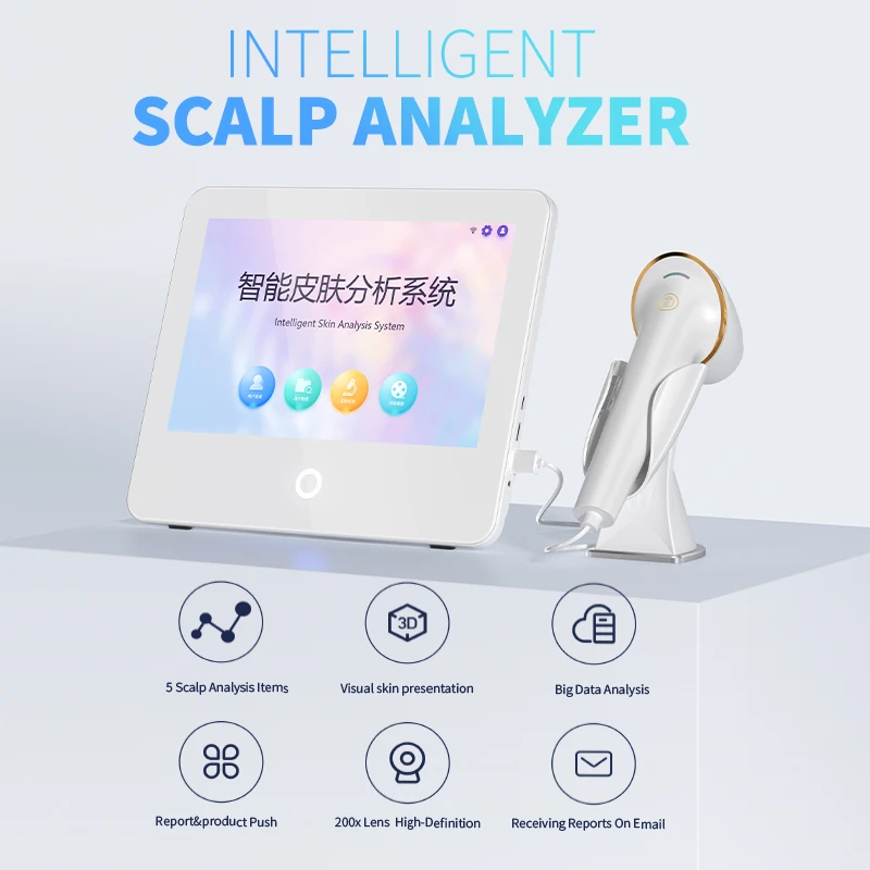 Trichoscope Hair Scalp Analysis Camera, Digital Skin Testing Device, Professional Hair Health Diagnostic Tool Kit