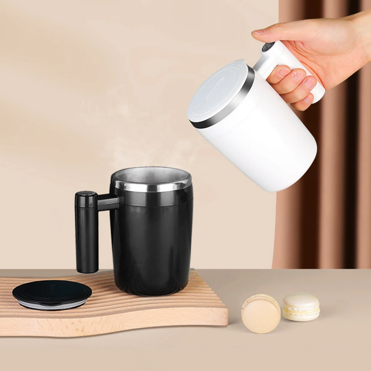 

1pc Self-stirring Mug Coffee Cup Rechargeable Automatic Stirring Cup Stainless Steel Cup Coffee Milk Mixer Stir Cup Water Bottle