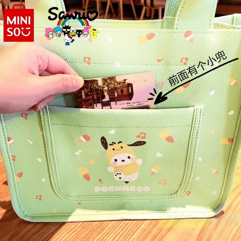 Sanrio 2024 New Women's Handbag Fashionable High Quality PU Girl Storage Bag Cartoon Casual Versatile Women's Shopping Bag