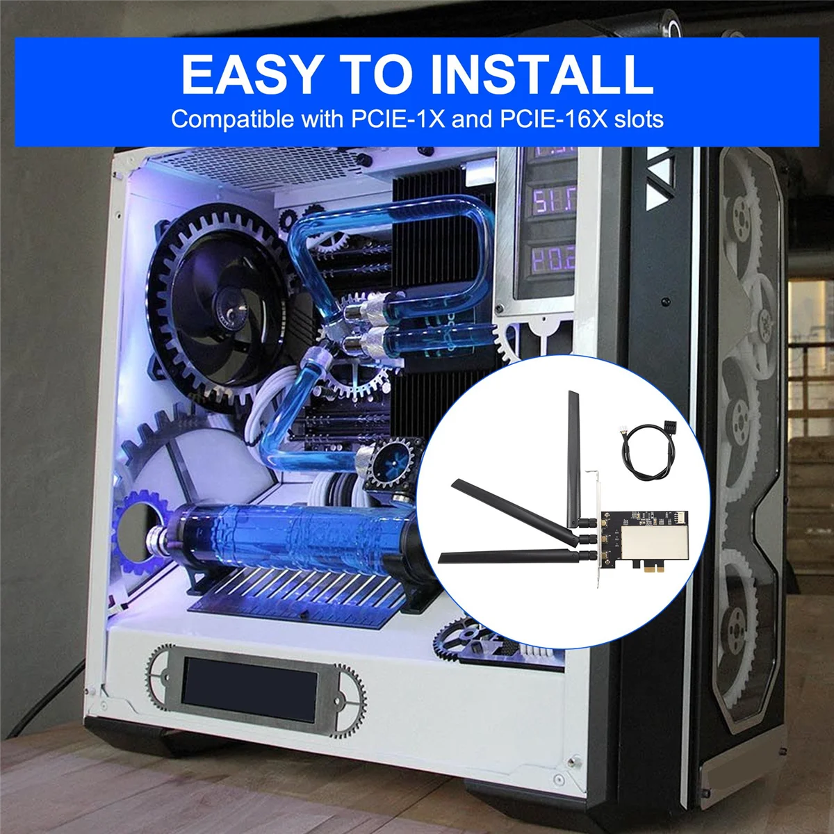 для Broadcom Bcm94360CSAX Bcm 943602 CS Bcm94331CSAX WLAN Card Настольный адаптер PCI-E конвертера + антенна для карты Wi-Fi