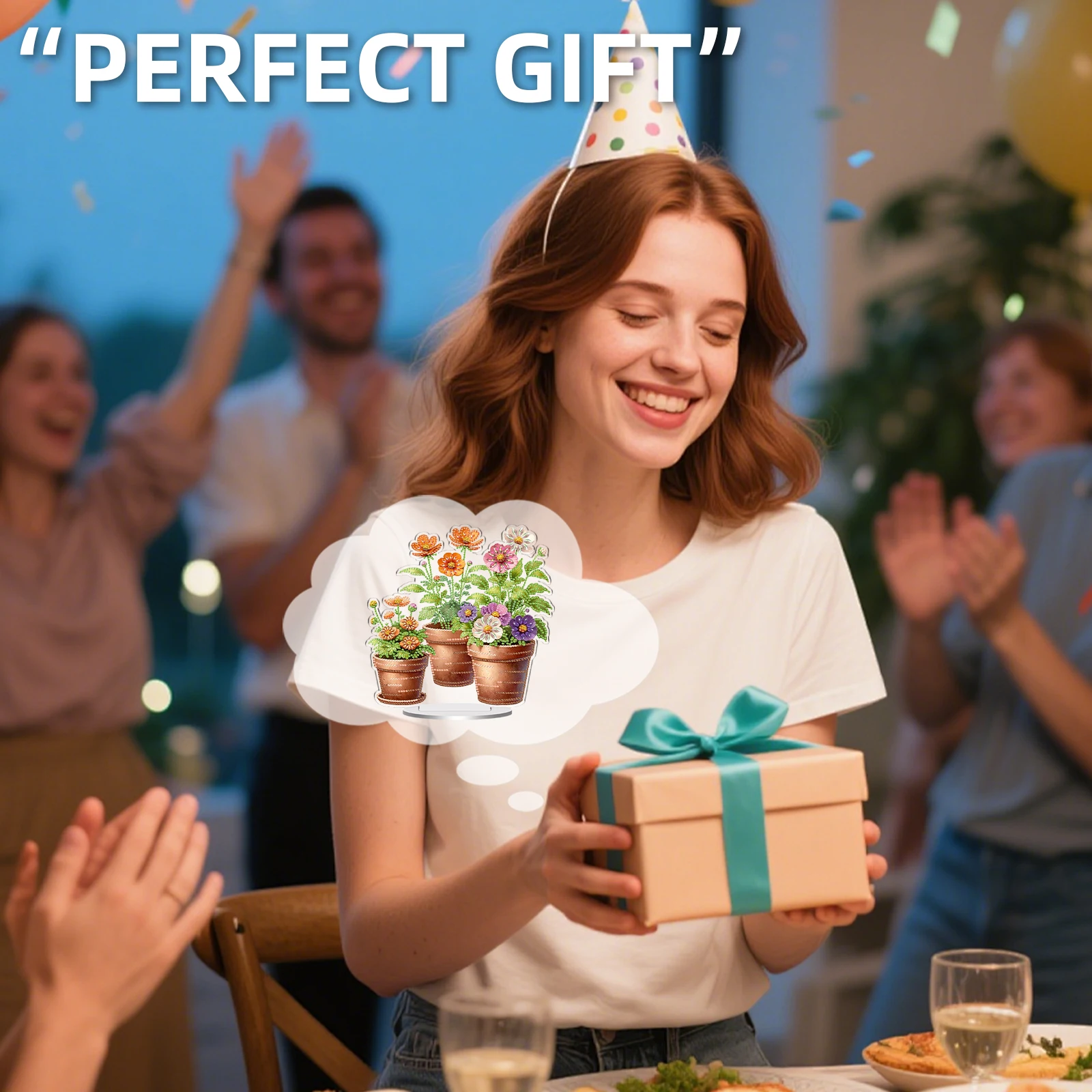 

Набор для создания 2D-акриловых украшений с алмазной мозаикой своими руками: односторонние настольные декорации для взрослых и начинающих