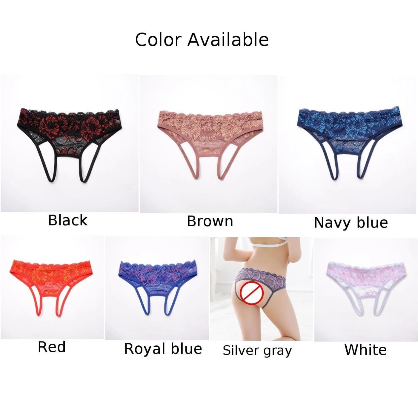 Womens Briefs Wet Look Backless Crotchless Lace Lingerie Panties See Through Sleepwear T-back Thong Underwear Hot