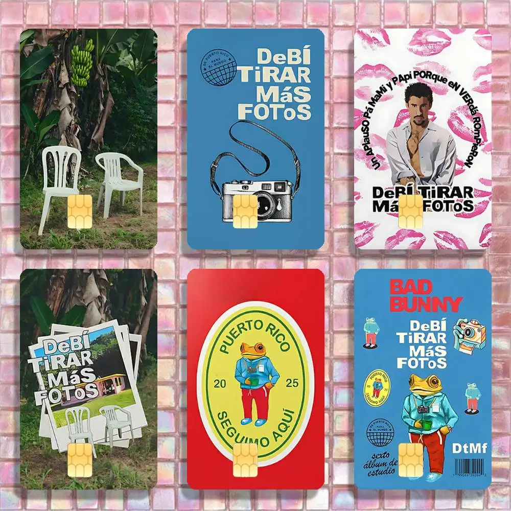 

D-DtMF B-Bad B-Bunny Stickers Credit Visa Debit Bank Charge Card Bus Metro Waterproof Sticker Decal Decoration