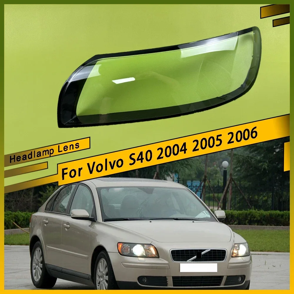 

For Volvo S40 2004 2005 2006 Headlight Lens Cover Lampshade Transparent Car Front Headlamp Shell Left Right Plastic Cover