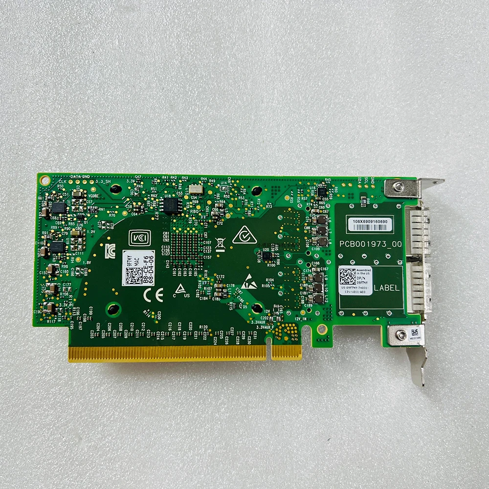 For Mellanox ConnectX-5 100G Dual Port 10G Fiber Optic Network Card MCX516A 09FTMY