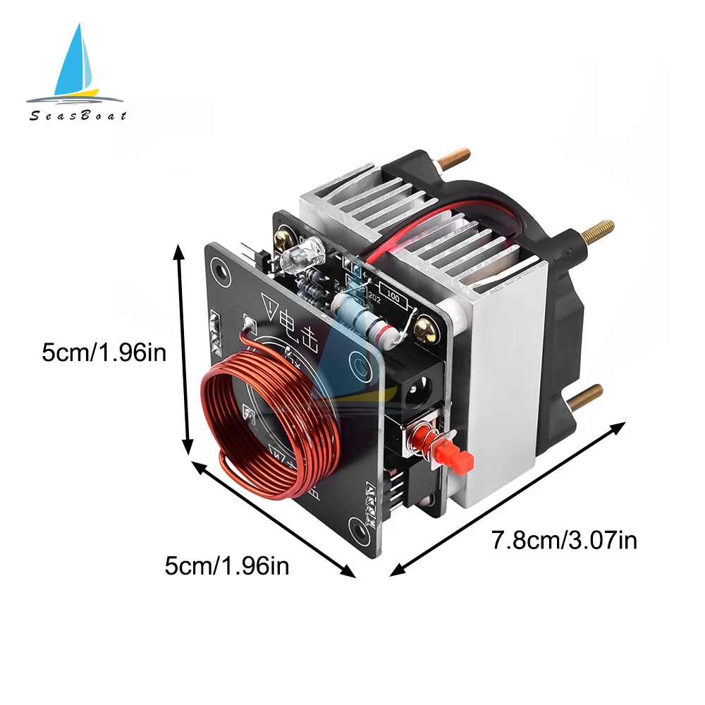 Tesla Coil HFSSTC Tesla Electronic Candle High Frequency Plasma Flame Teaching DIY Kit DC 36-40V 2A 15MHz