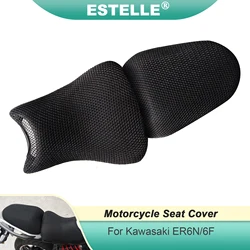 For Kawasaki Ninja 650 EX650 ER6N ER6F Nylon Fabric Saddle Seat Cover Motorcycle Anti-Slip Mesh Fabric Breathable Seat Cover