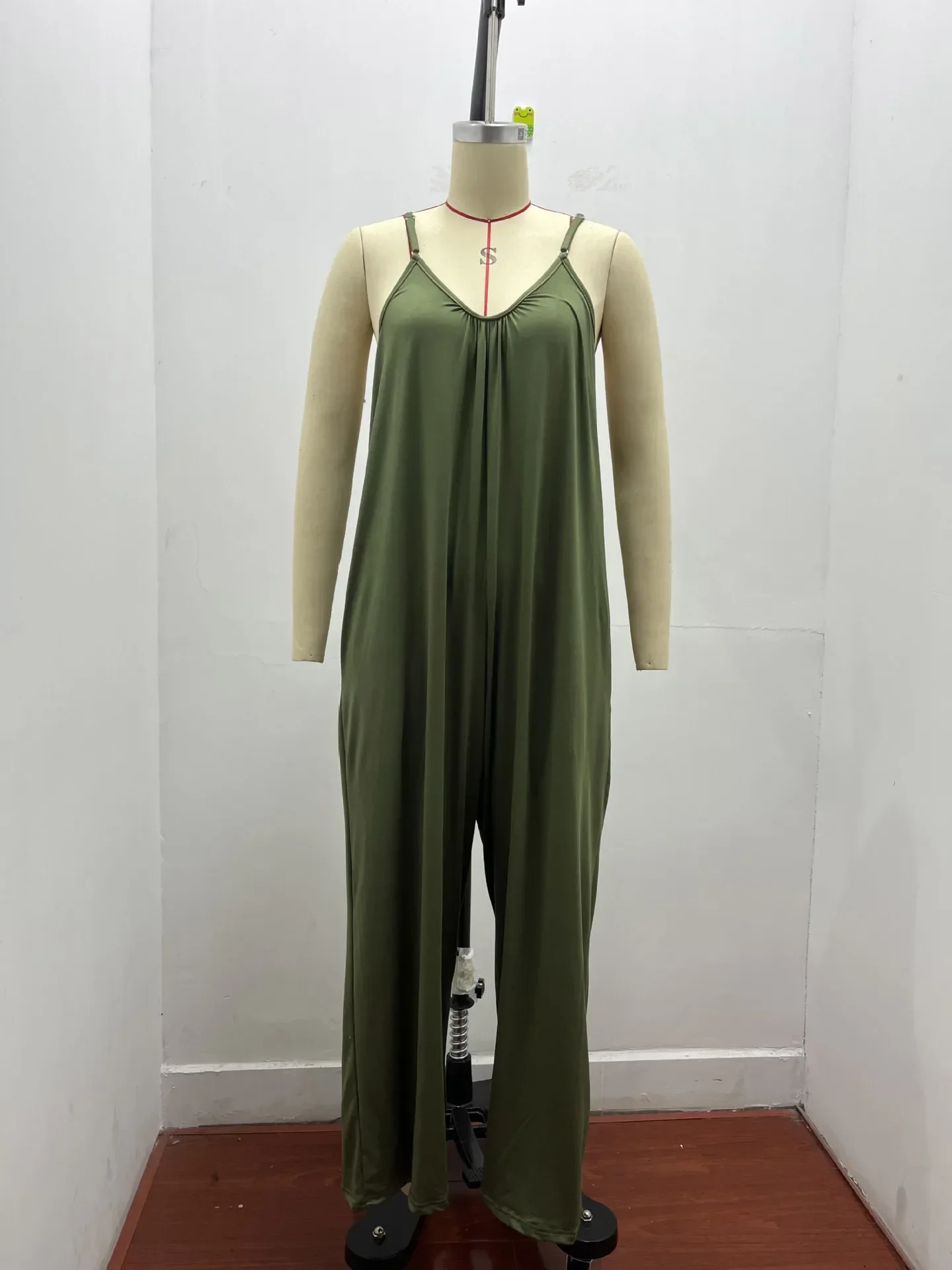 Jumpsuit Suspender untuk wanita, Eropa dan Amerika, Suspender, saku warna, kasual, perdagangan luar negeri, 2023, baru