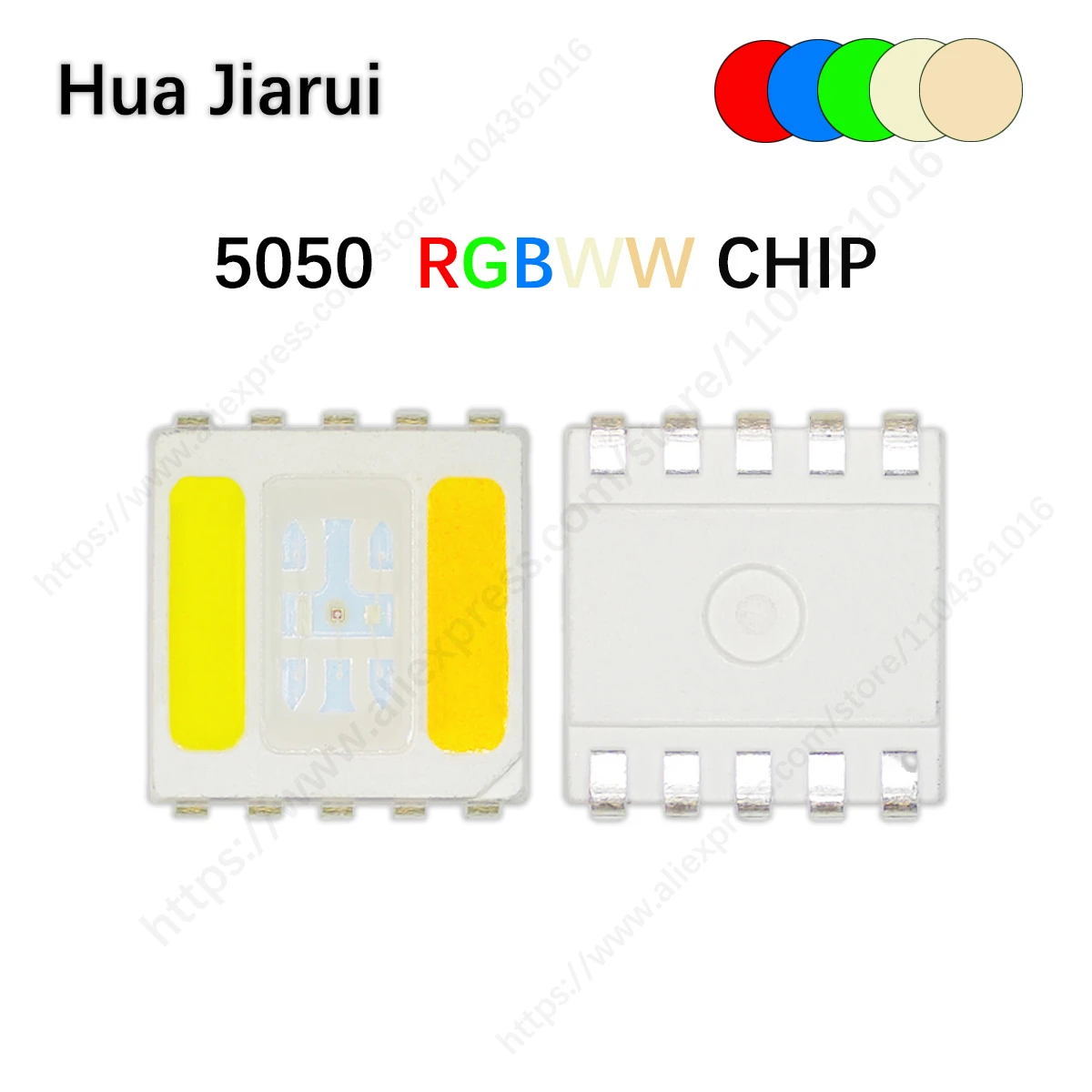 

5050 RGBWA WW five color LED Chip 5050 RGBWW led chip 5050 SMD Beads White+ Warm White + RGB 5 in1