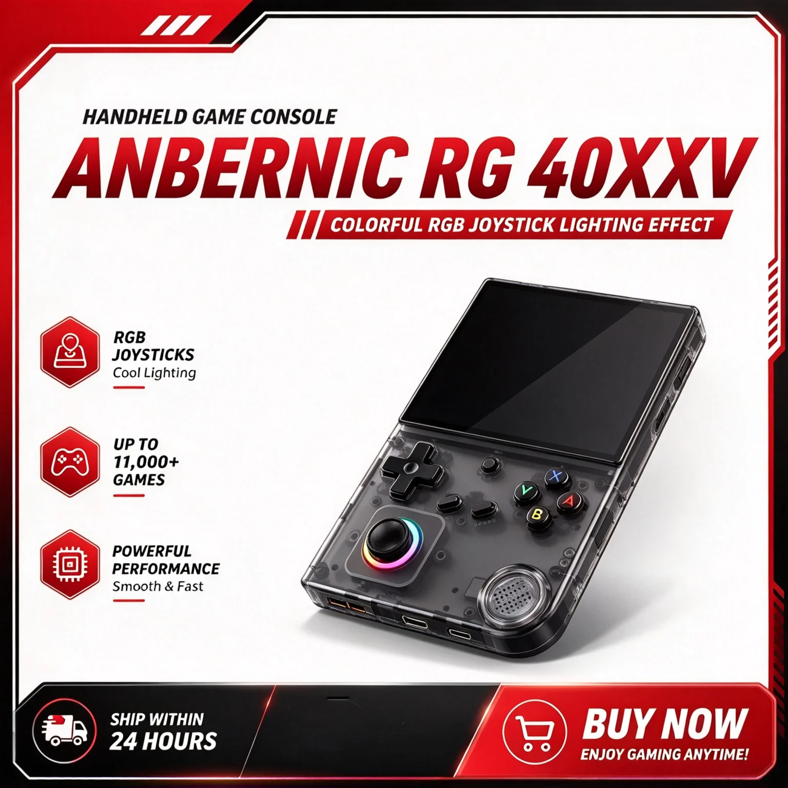 ANBERNIC Mini 4'' 'IPS Pocket Player Console 64-bit Linux Portable Console Support 5G WiFi Bluetooth HD TV Output Handheld Game Console