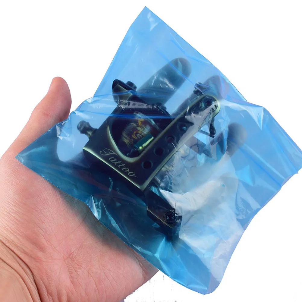 

200pcs Disposable Tattoo Machine Clip Bag Hygienic Dust-Proof Abs Storage Pouch For Tattoo Equipment Accessories Blue