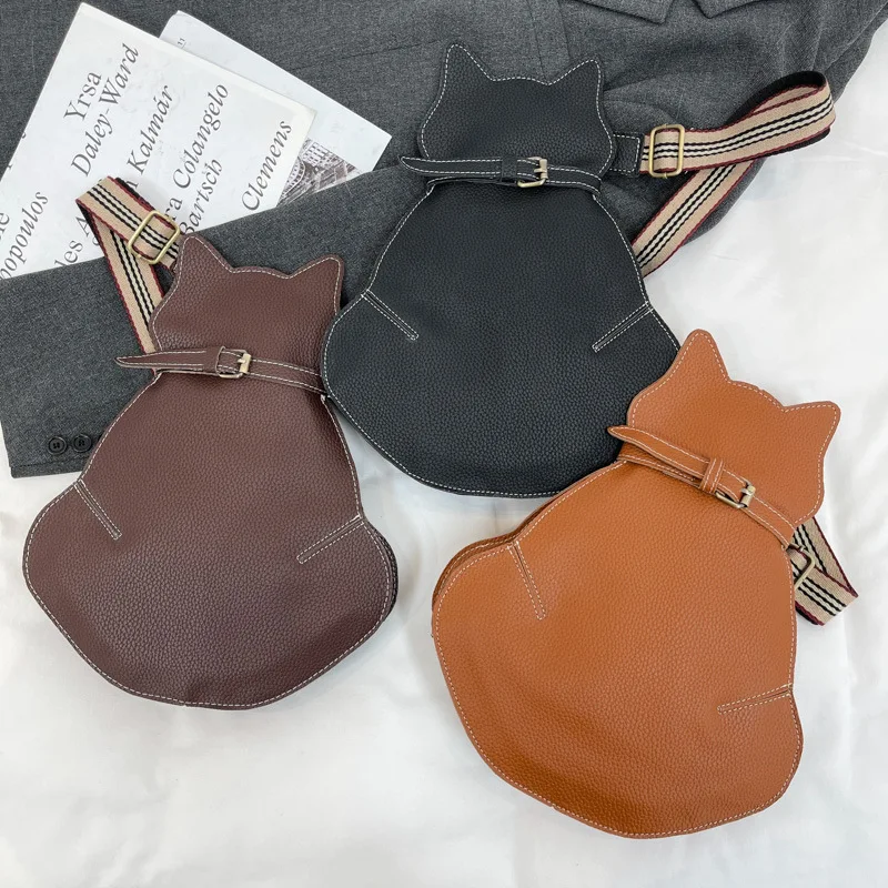 Bolsas e bolsas estilo gato dos desenhos animados para mulheres, bolsa novidade, ombro crossbody, embreagem feminina casual, bolsa designer, diversão