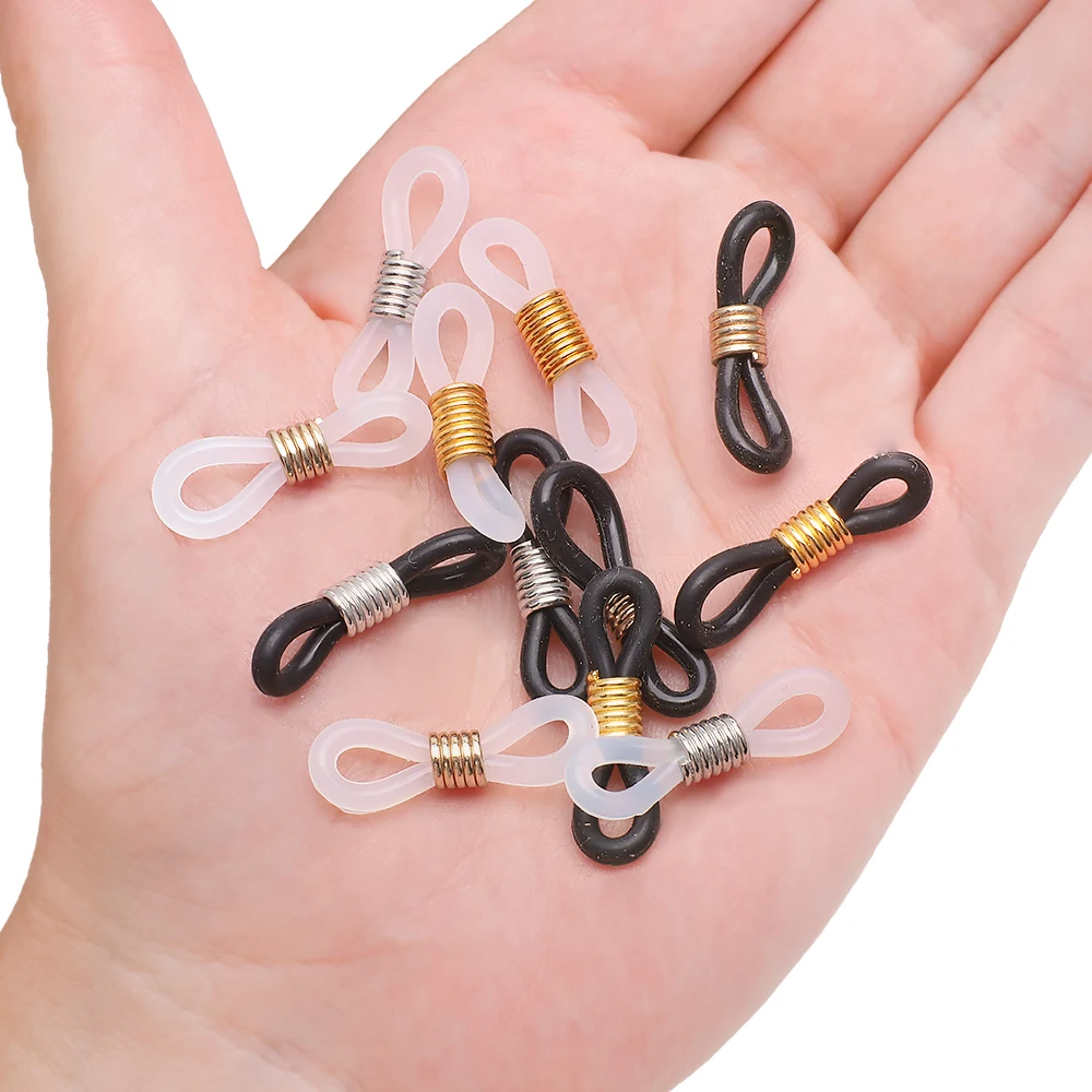 30pcs Non Slip Silicone Rubber Ring Glasses Chain Strap Eyelets Rope Sunglasses Ear Hook Eyeglasses Spectacles Loop Connector