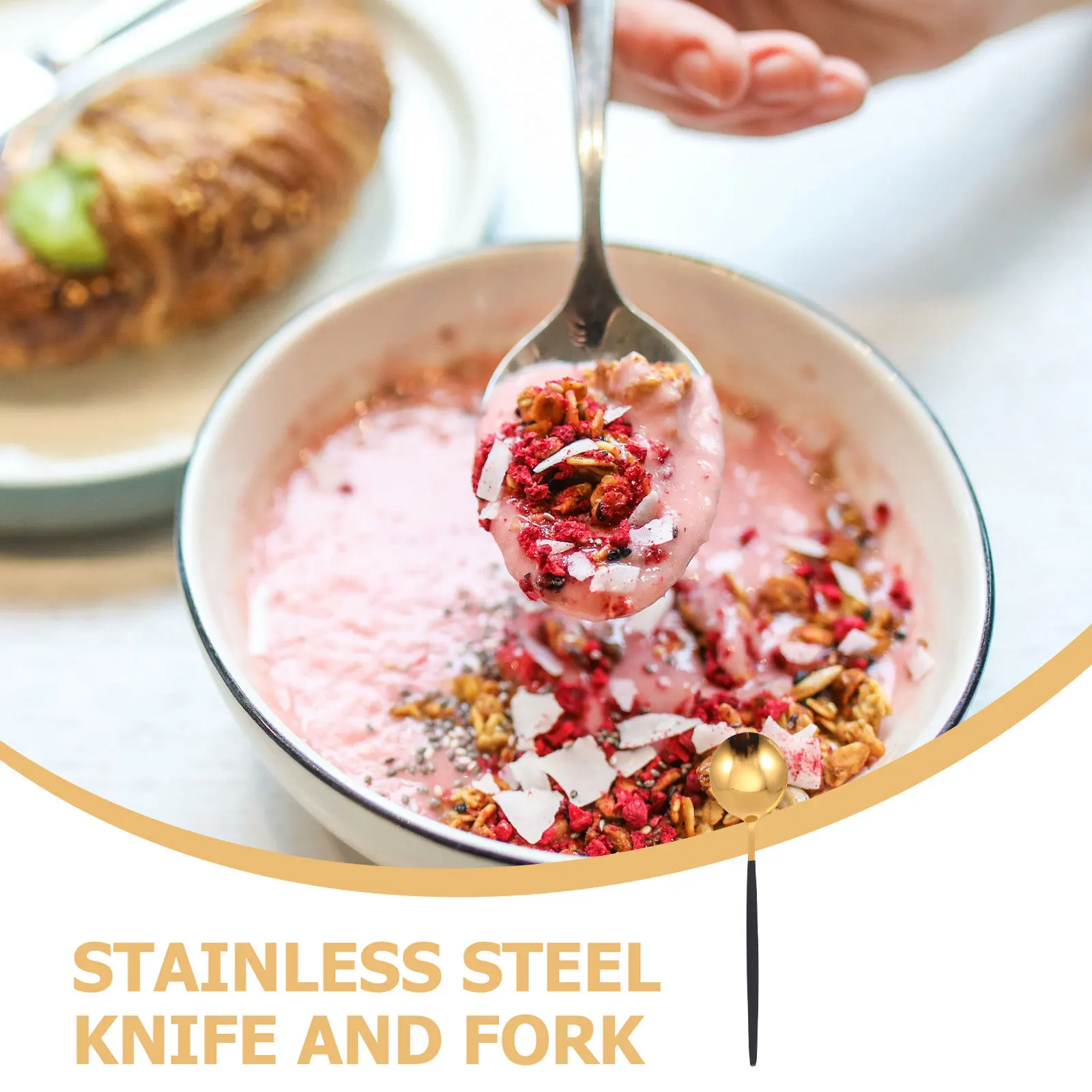 

1Set Premium Stainless Steel Cutlery Set 5Piece Tableware Kit Design for Home Bar Hotel Dining Room Utensils