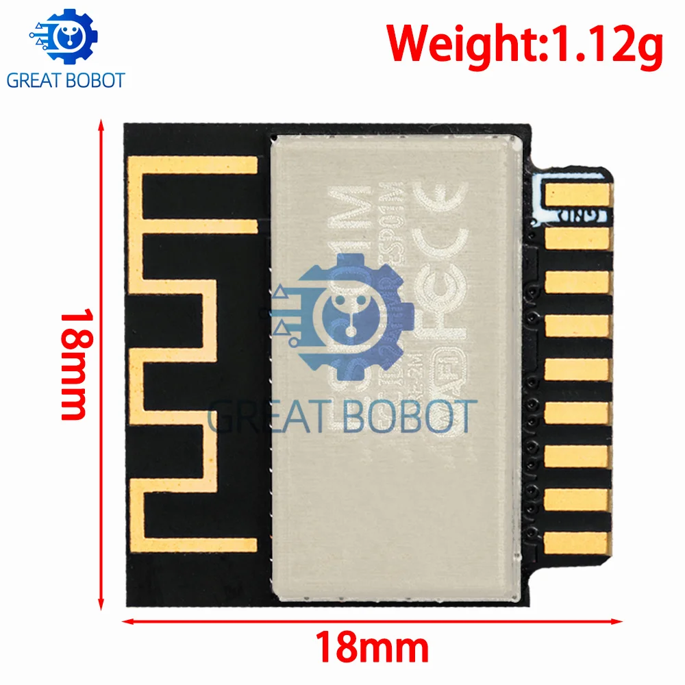 BS Brand ESP‑01M ESP8285 SMD WiFi IoT Module 1MByte Flash Wireless Transmission Compatible with ESP‑01, 1~10PCS