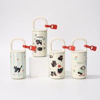 400ml Stainless Steel Thermal Bottle Korean Portable Travel Insulated Flask Thermal Water Bottle Women Cartoon Cat Coffee Cup