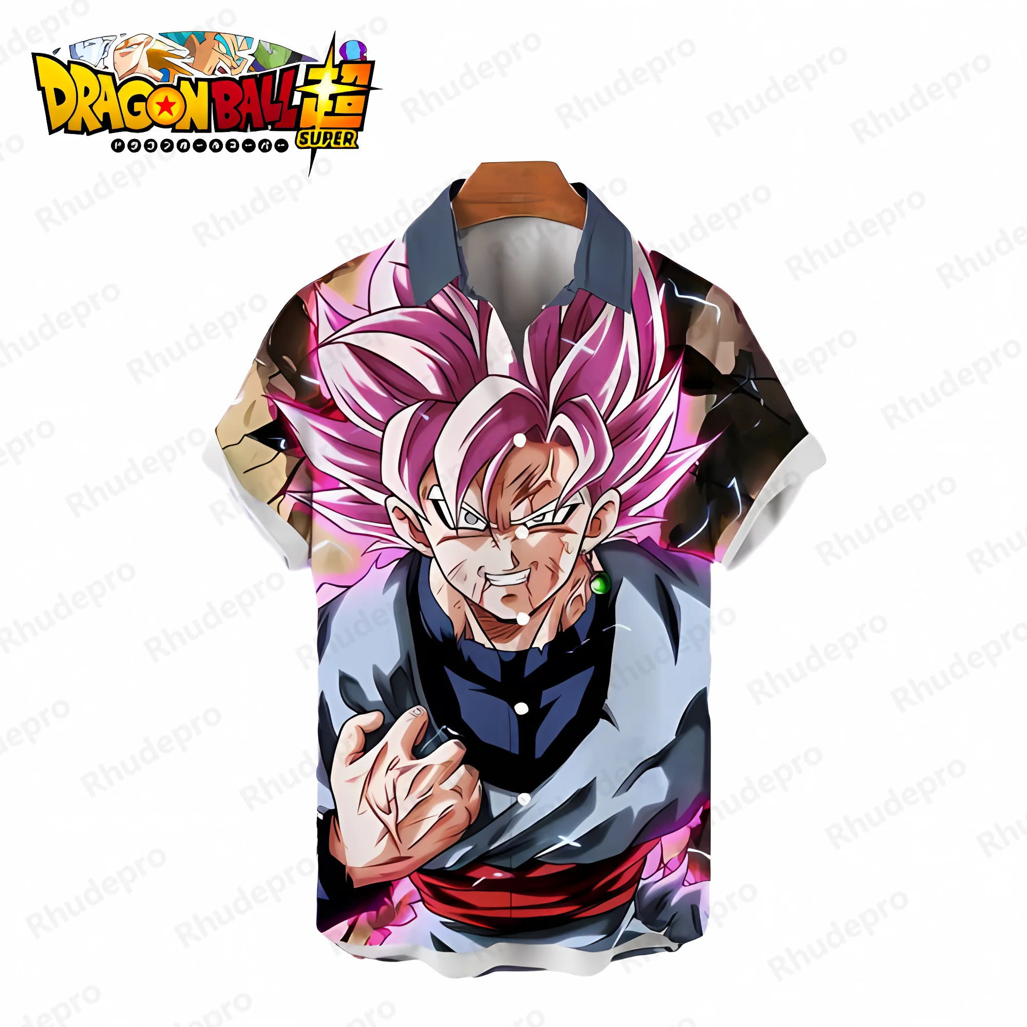 Vestiti da uomo di alta qualità Dragon Ball Z Anime Camicia Viaggio al mare Harajuku Y2k Vegeta 2024 Super Saiya Oversize Summer Goku