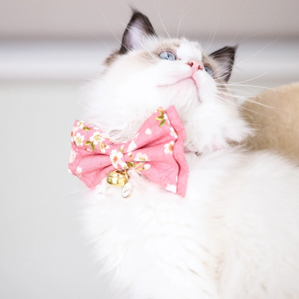Collar ajustable con lazo japonés para gatos, perros pequeños y Teddy - imagen 2