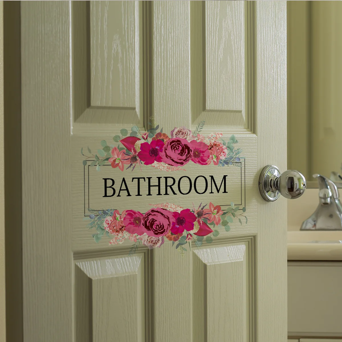 1 قطعة الحمامات الإبداعية ملصقات جدار الموضة الإنجليزية جدار الفن ملصق حائط من الفينيل تصميم المنزل ديكور الباب خلفية الجداريات ذاتية اللصق #1