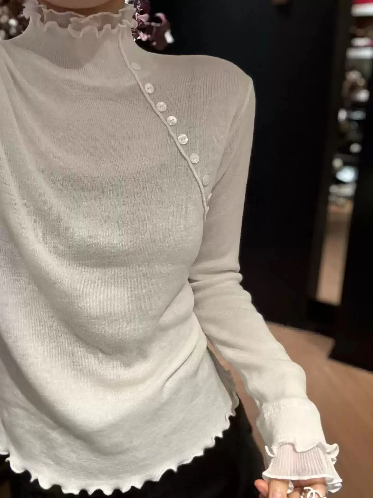 

Ele Long Sve вязаная основа irt женский однотонный пуловер Crew Ne High-End Wood ain осень-зима мода