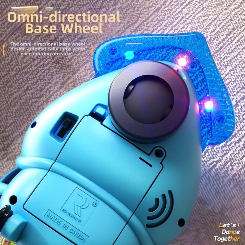 Polvo bailando mágico con luz LED, evitación automática de obstáculos con luz musical, pulpo bailando, baile LED giratorio de ocho garras