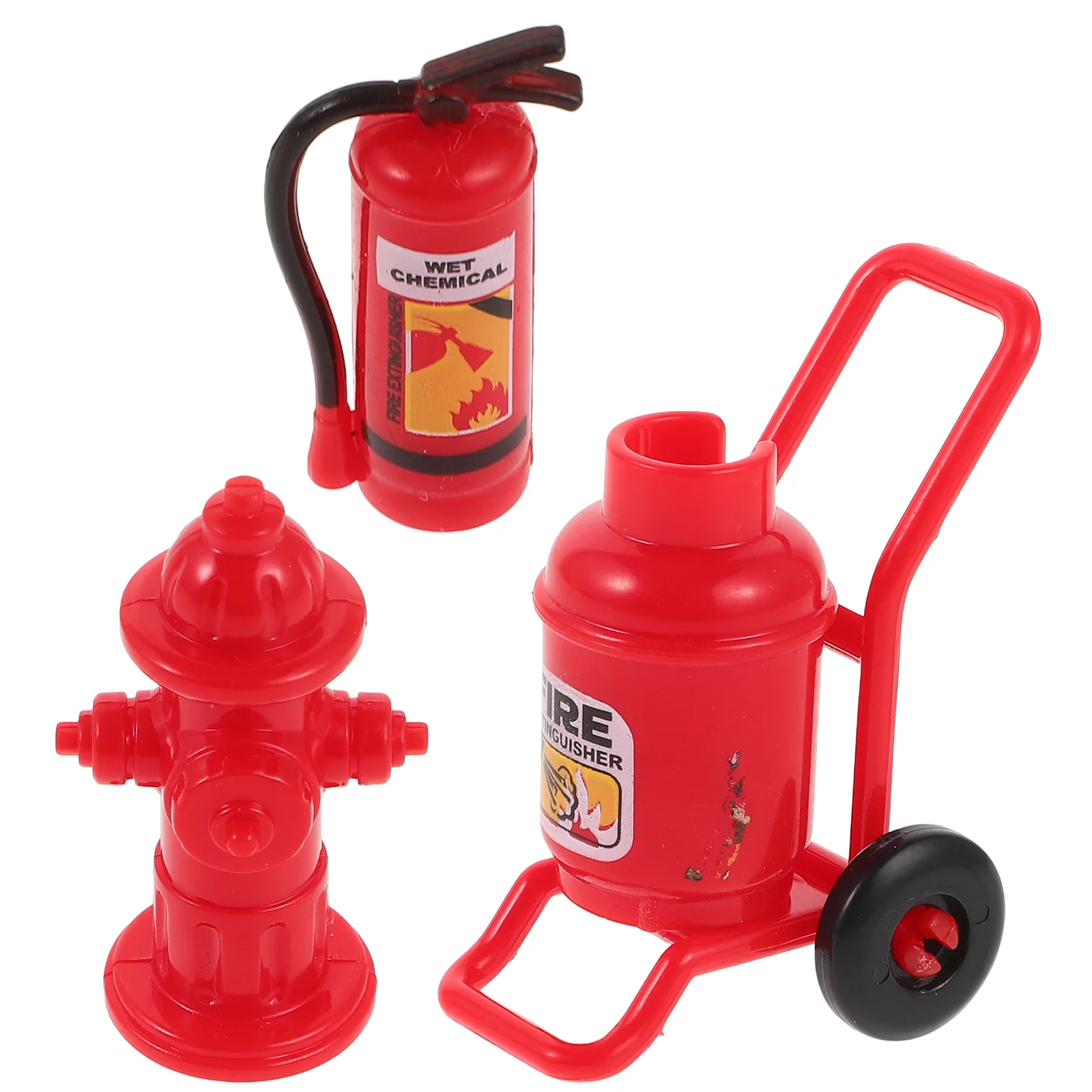 Mini Fire Extinguisher Outdoor Decor Landscaping Models Red Plastic Miniature Tools