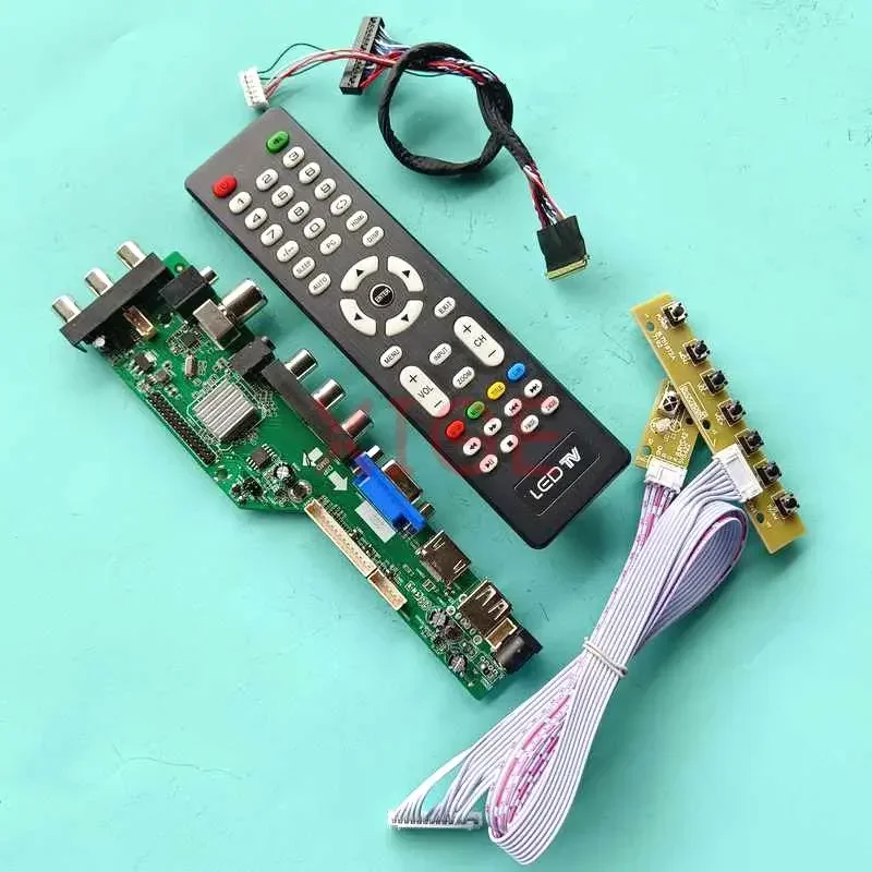 Kit DIY Driver Controller Board For B156XTN04.2 B156XTN04.3 DVB-C/T AV/USB/DHMI/VGA 40-Pin LVDS 1366x768 15.6