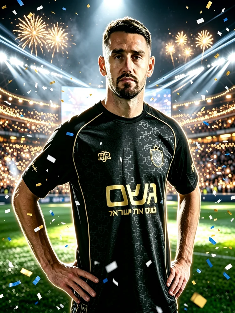 New Beitar Jerusalem Split Black Yellow Lion Competition Jersey Breathable Short Sleeve Soccer Training Wear Family Kids Tees