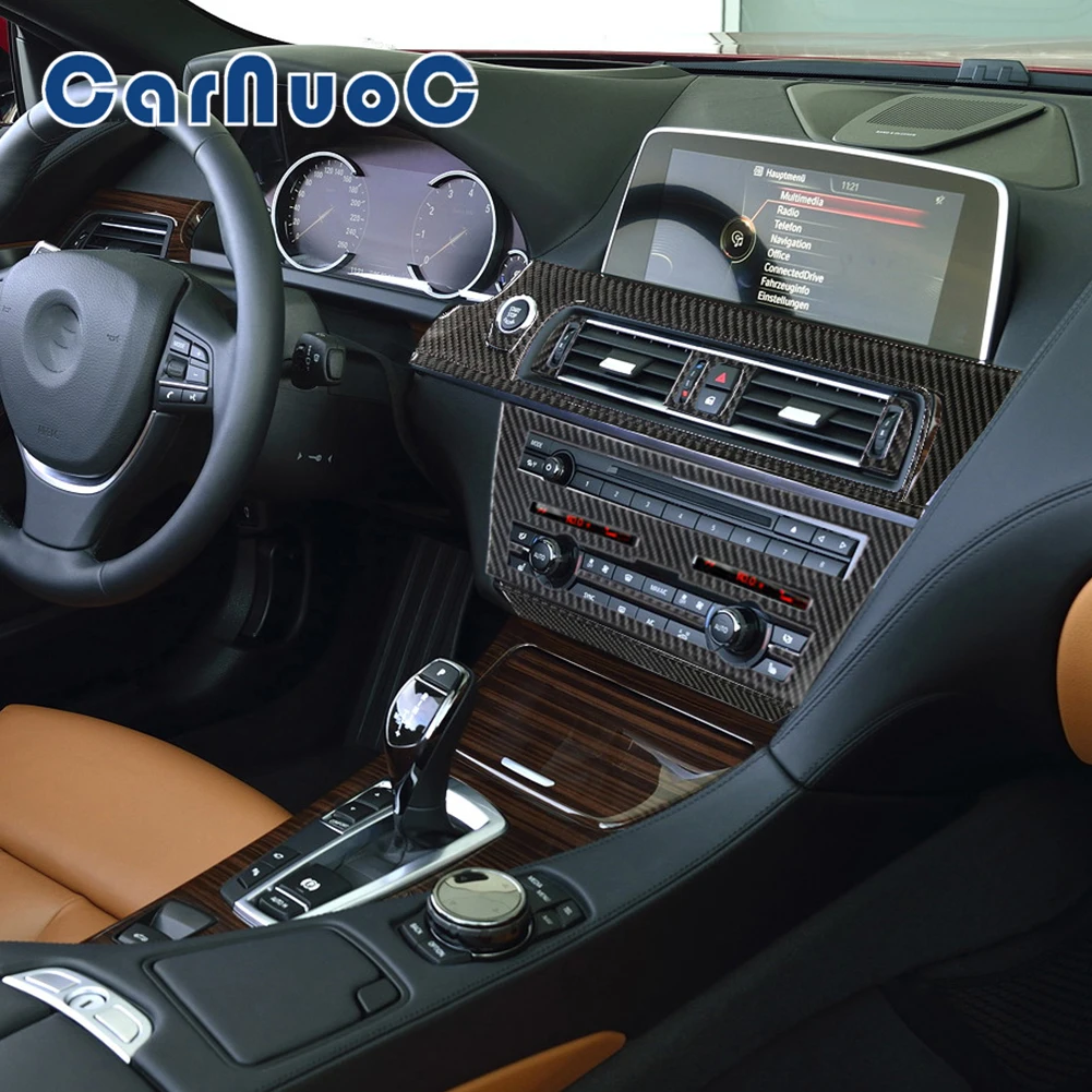 

Car Stickers Accessories Interior Mouldings Carbon Fiber Material Black Decoration Strip Fit For BMW 6 Series F12 F13 2011-2018