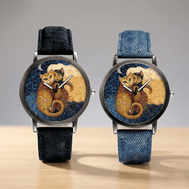 Casual Women's Watch Creative Cat Pattern Analog Quartz Wristwatch Woman Fashion Ladies Watches Clock Gift Relogio Feminino