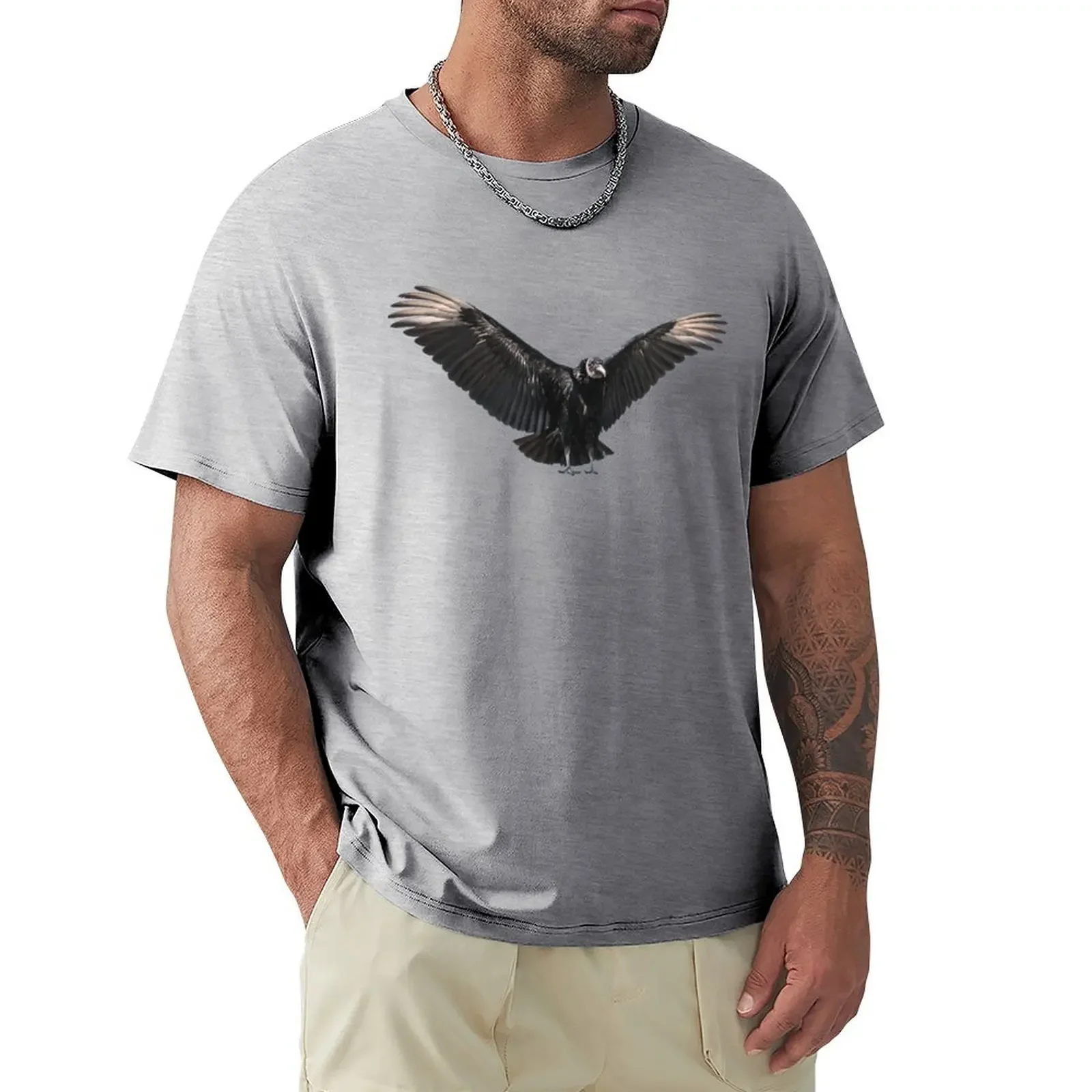 American Black Vulture T-Shirt graphic t shirt vintage man t shirt mens vintage t shirts