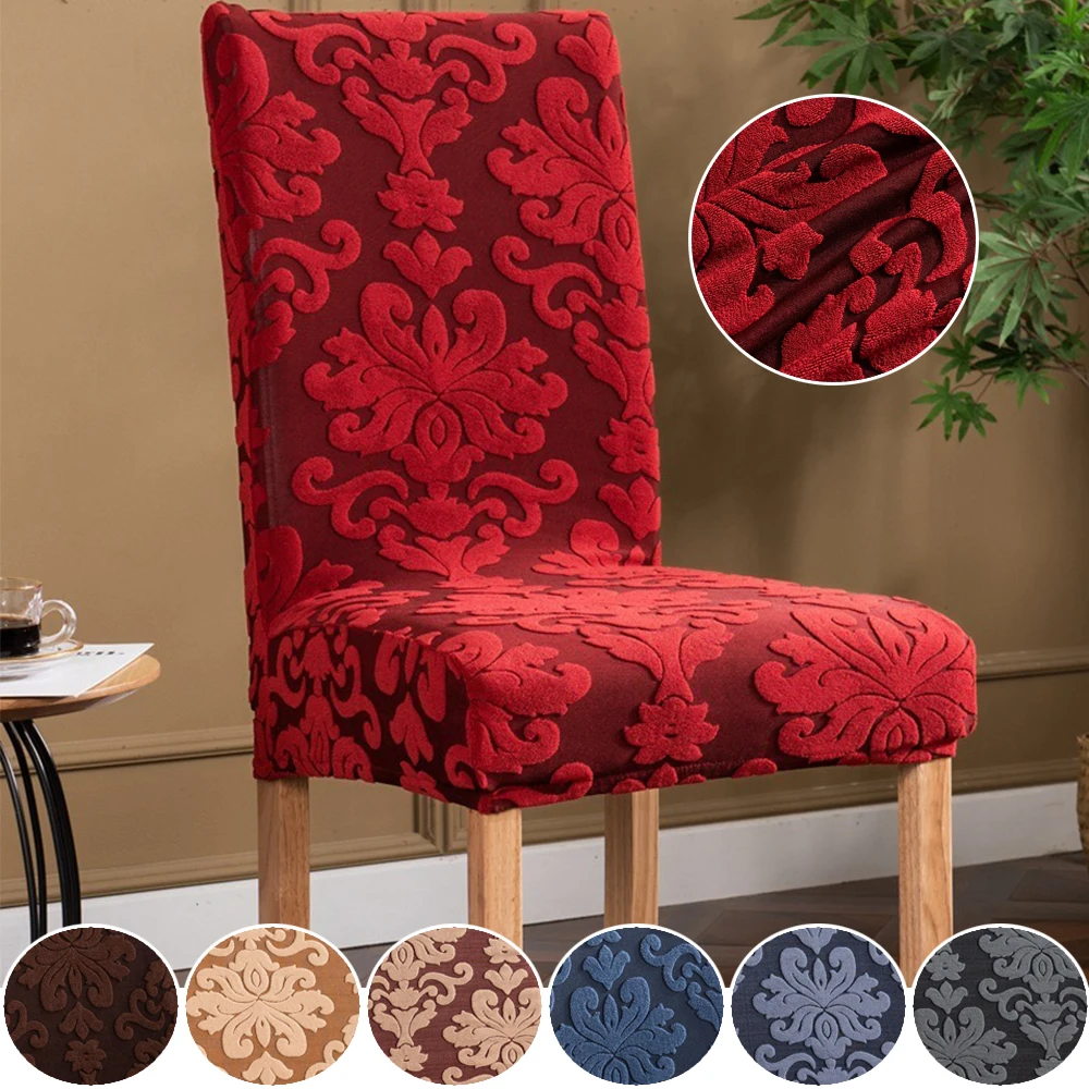 

Thickened European Jacquard Chair Cover Continuous Stretch Armless Chair Cover One-piece Chair Cover for Hotels and Restaurants