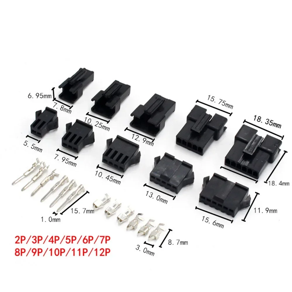 SM2.54 2P 3P 4P 5P 6P 8P 2.54 Female and Male JST 2.54MM  Connector Black Quick