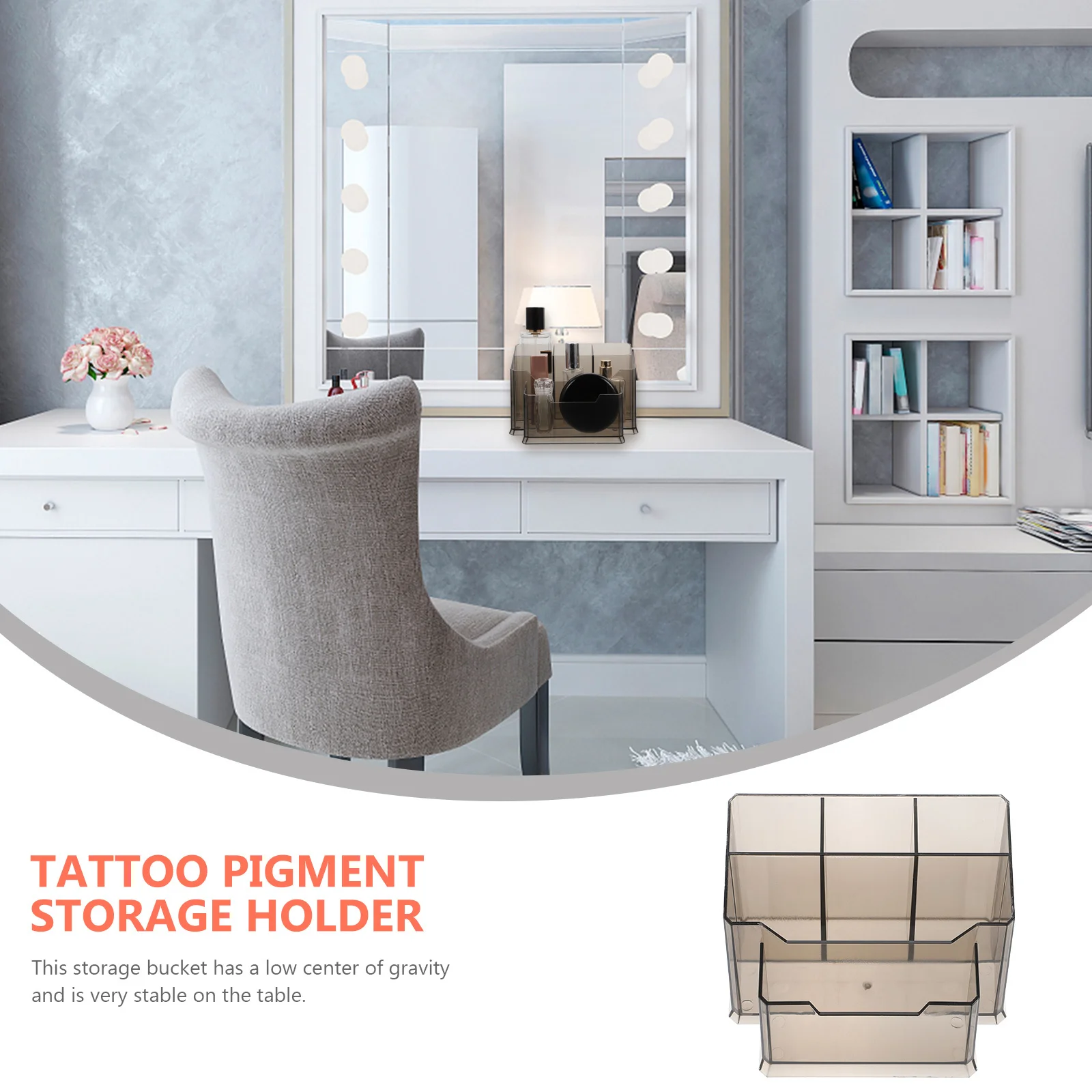 1pc Transparent Pigment Storage Holder For Makeup Brushes Cosmetics Desk Organizer Stationery Pen Container Box