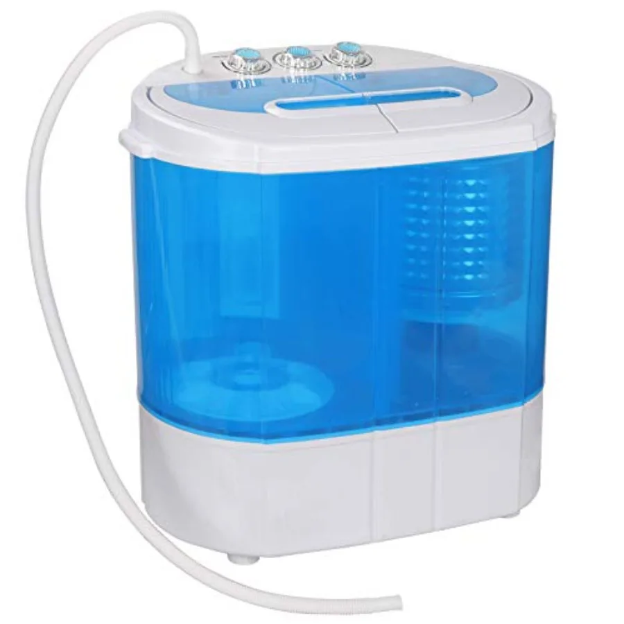 

Portable Clothes Washing Machine Mini Twin Tub Small Laundry Washer for Apartment Dormitory RV Use with 9.9lbs Capacity Lightwe