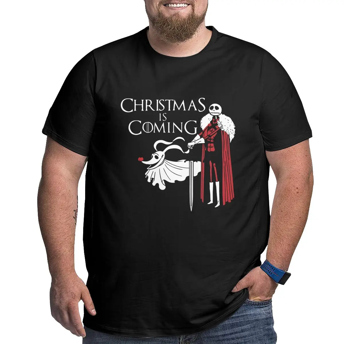 

Christmas T Shirts for Big and Tall Man Plus Size T-shirts Cotton Black Top Tees Short Sleeve Clothing Large Size Clothes