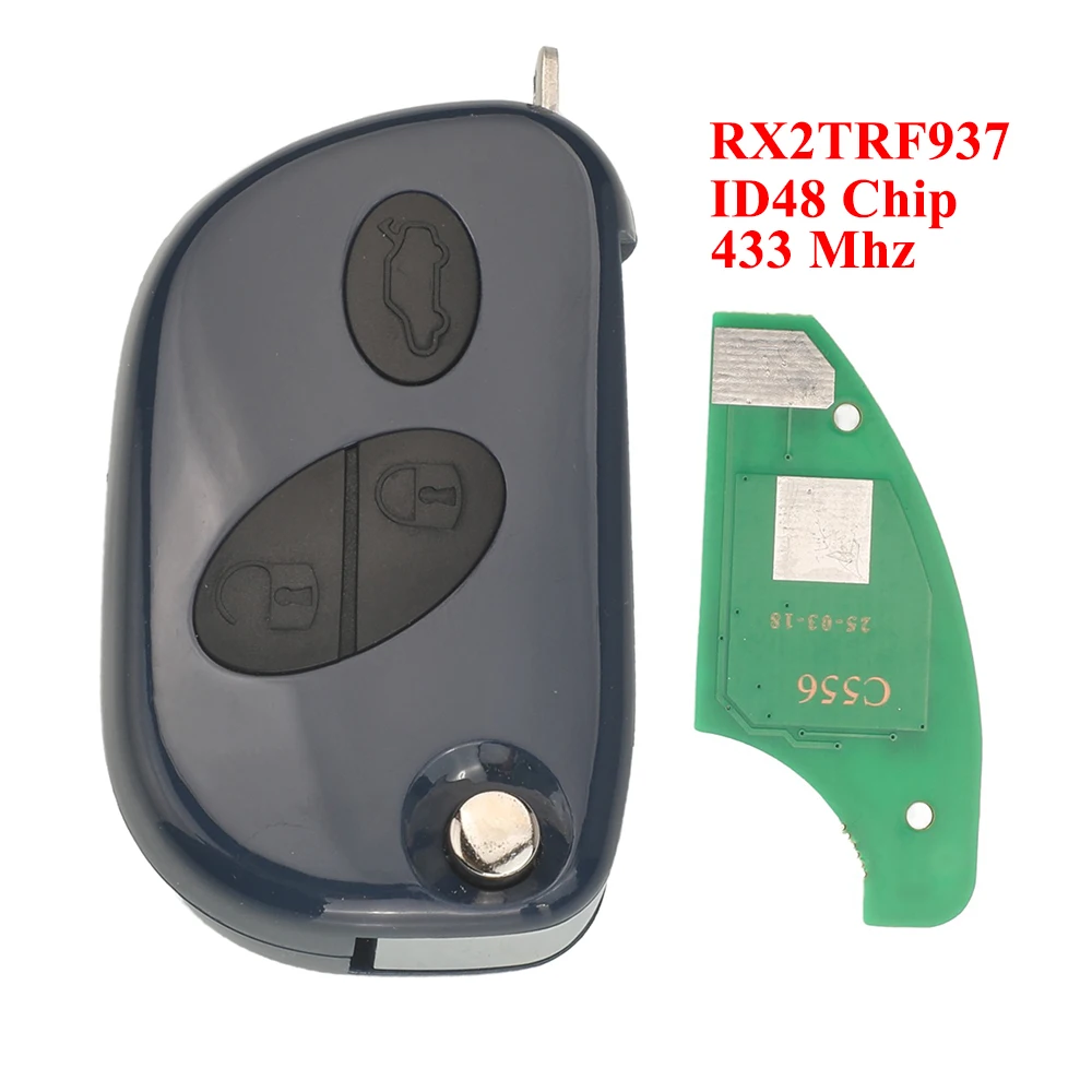 

jingyuqin New Remote Car Key Shell For Maserati Quattroporte Gran Turismo 2005-2011 RX2TRF937 ID48Chip 433MHz