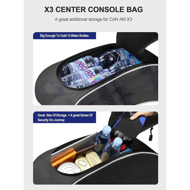 X3 UTV 1680D Seats Center Console Shoulder Storage Bag 715004277 For Can am Maverick X3, Maverick X3 MAX 2017-2024