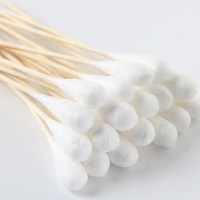 200pcs 20cm/7.87in Long Medical Large Head Cotton Swabs, Gynecological Sterile Disinfection, Degreasing Cotton Swabs