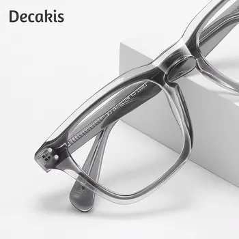 Lunettes anti-lumière bleue élégantes à monture large, design géométrique simple, pour femmes et hommes, transparentes, pour ordinateur, montures optiques tendance 8 best sales Montures transparentes pour hommes - №1