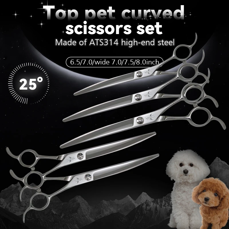 Crane 6.5/7.0/7.5/8.0 inch ATS314 steel dog grooming scissors for pet cutting dog scissors grooming shears tesoura tijeras