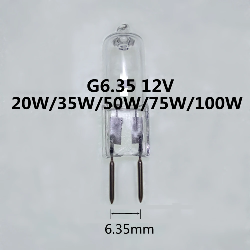 5PCS G6.35 12V 20W bulb G6.35 12V 35W light bulb G6.35 12V 50W G6.35 12V halogen bulb G6.35 12V 100W halogen bulb G6.35 12V 50W