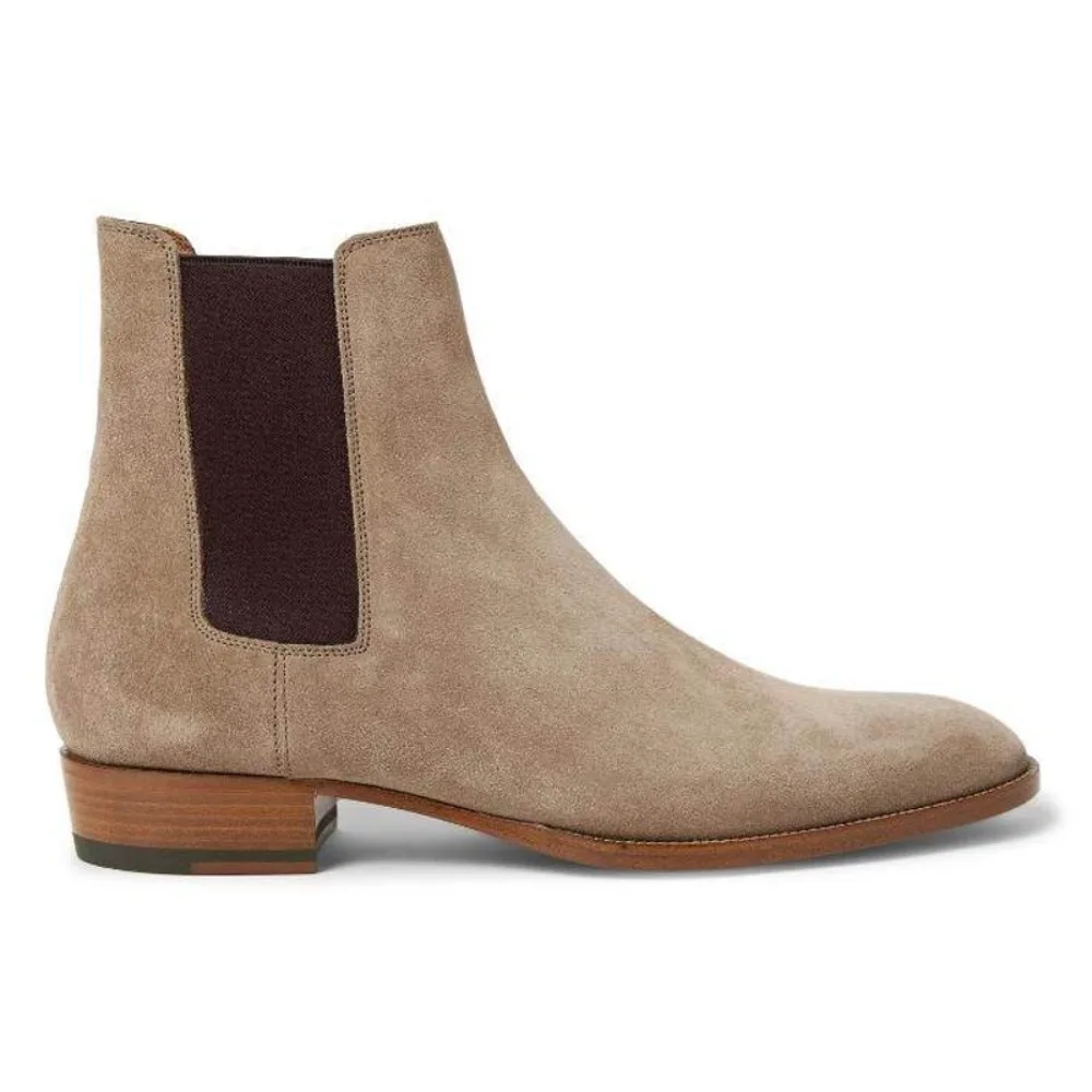 Men's Chelsea Boots Versatile Fashionable Short Boots Small Square Head Designer Shoes Heels Cowgirl Boots