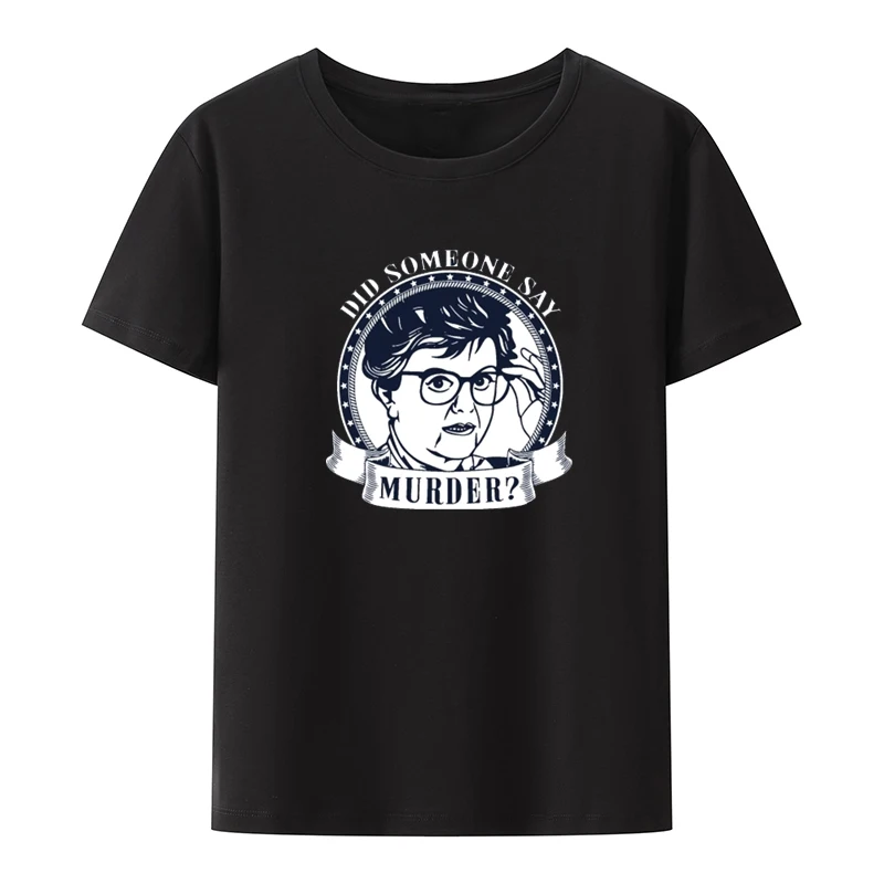 Murder She Wrote Around The Corner T-shirts for Men Street Fashion Camisetas Creative Y2k Streetwear Roupas Masculinas