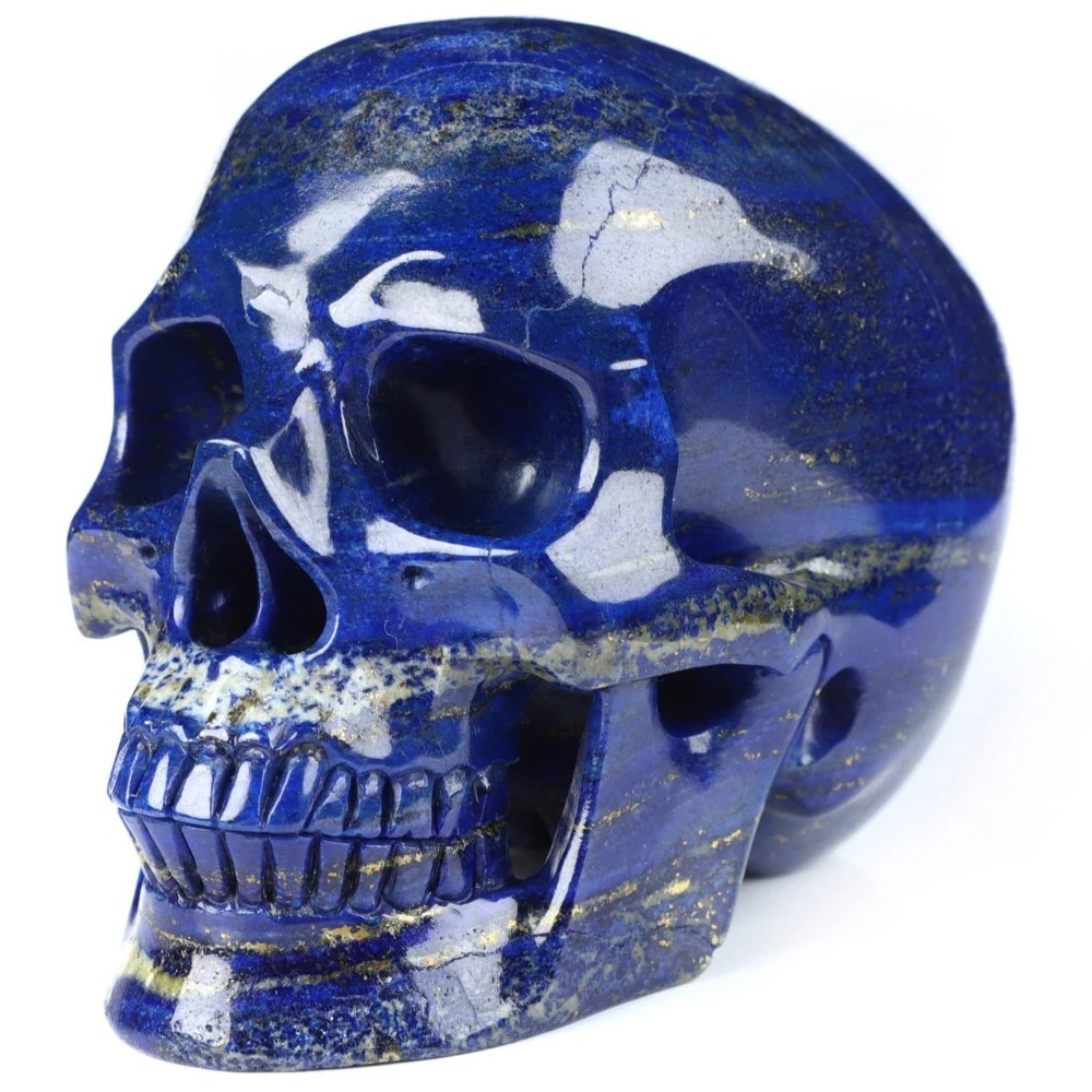 Natural Lapis Lazuli Skull Crystal Themed Indoor and Outdoor Decoration or Occasions Like Halloween