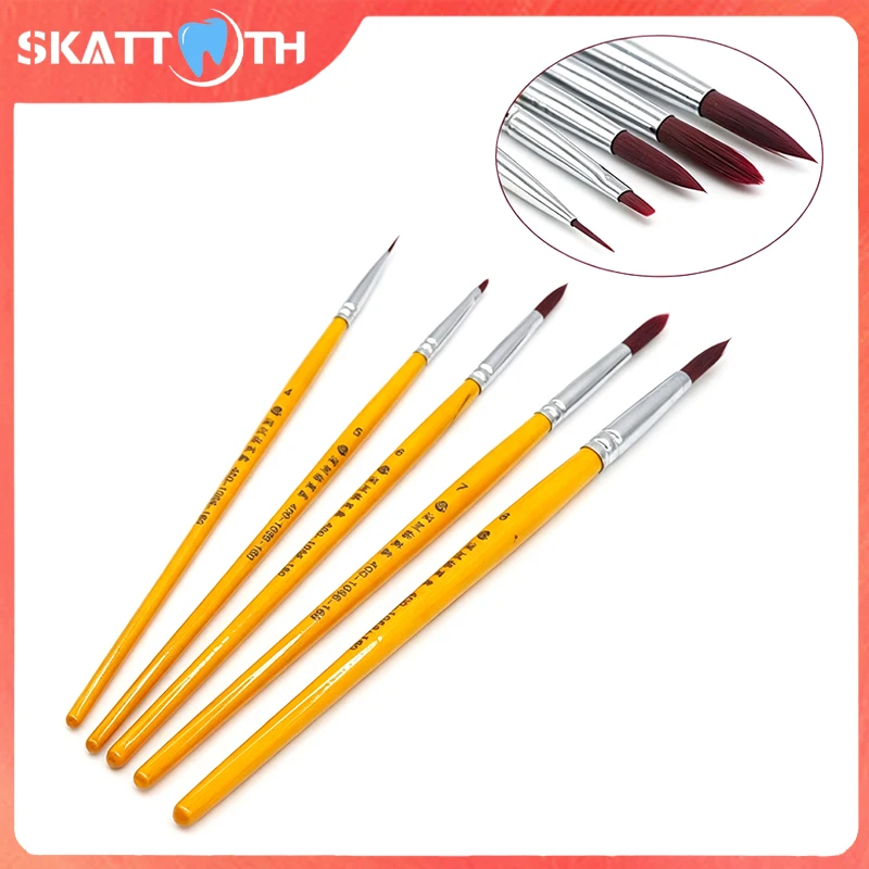 1Pcs Dental Porcelain Brush Pen Shaping OP Pen Ceramic Glaze Brush Pen Nylon Brush Dental Technician Tools Dental Lab Accessorie