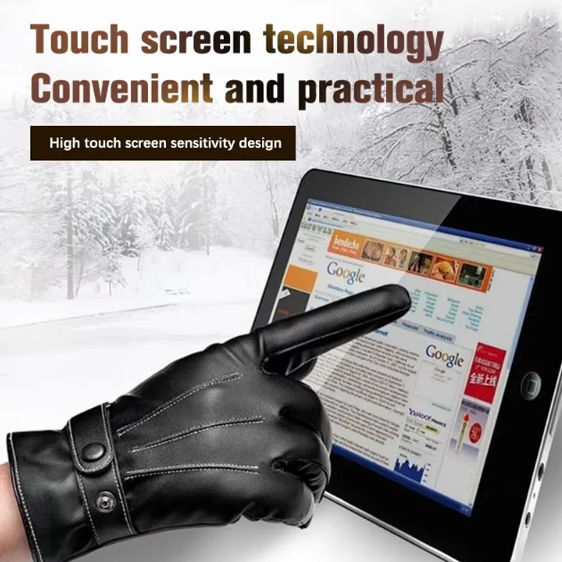 1/2/3Pairs Thicken Leather Glo - Leather Driving Glove 评论和价格