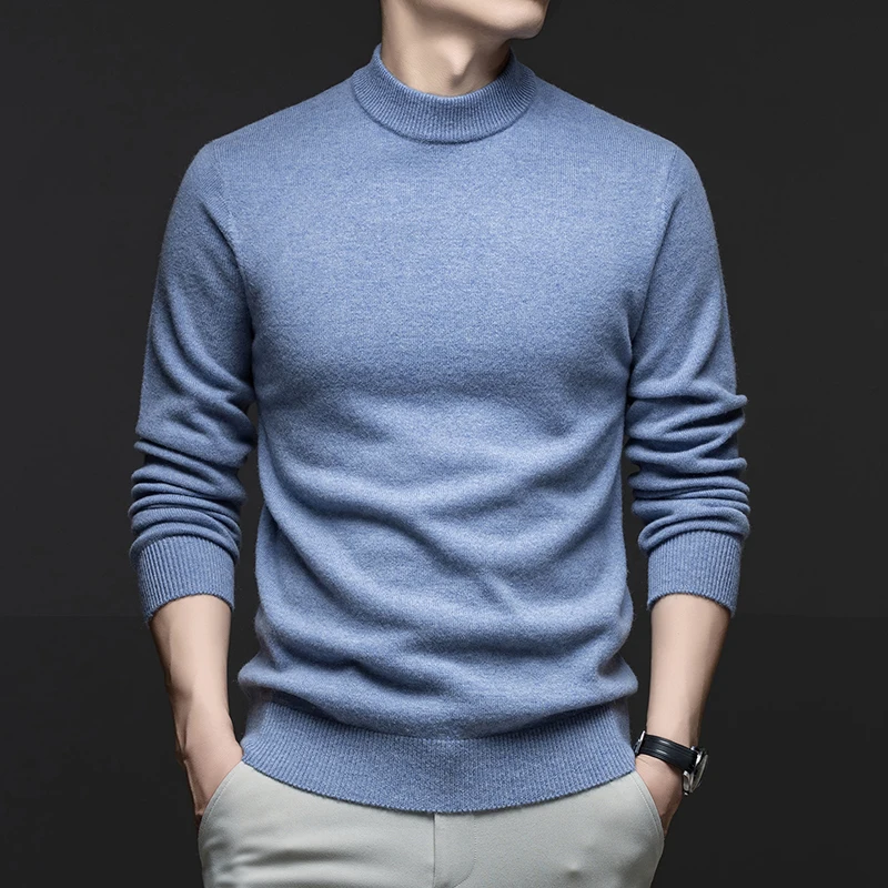 

Real Goat Cashmere Clothes Men 2025 Autumn Winter Classic O-Neck Cashmere Sweater Long Sleeve Warm Soft Sheep Wool Tops Pullover