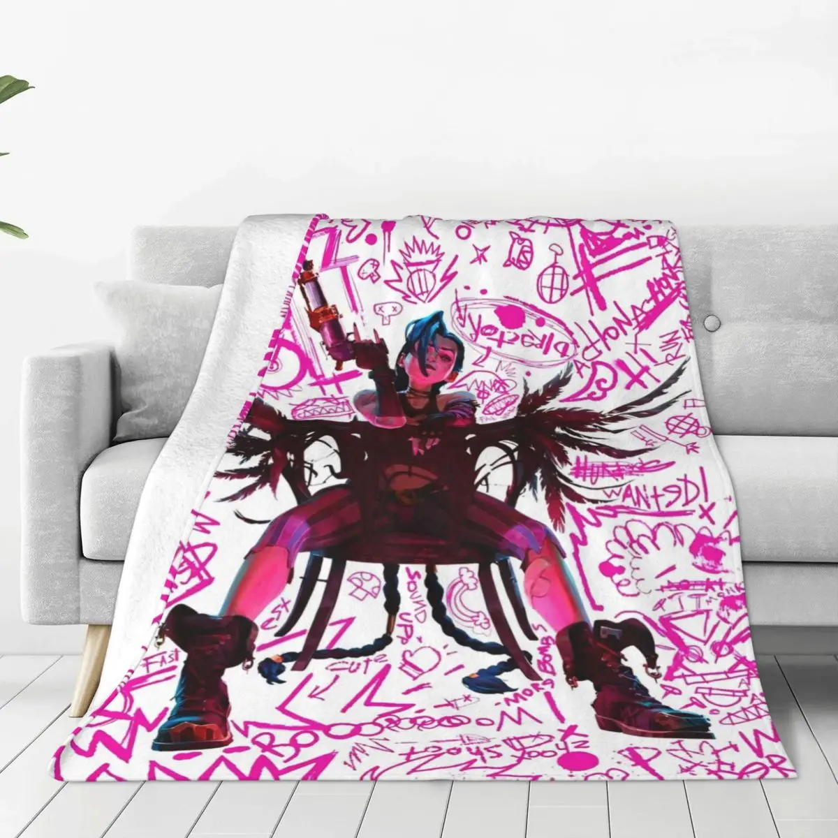 Arcane Jinx Art Book Pink Cover Plush Blanket Girls Boys Flannel Throw Blanket For Outdoor Warm Soft  Bedspread Gift Idea